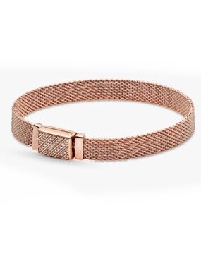 Pandora Reflexions Long Clasp Pavé Bracelet 14k Rose gold-plated